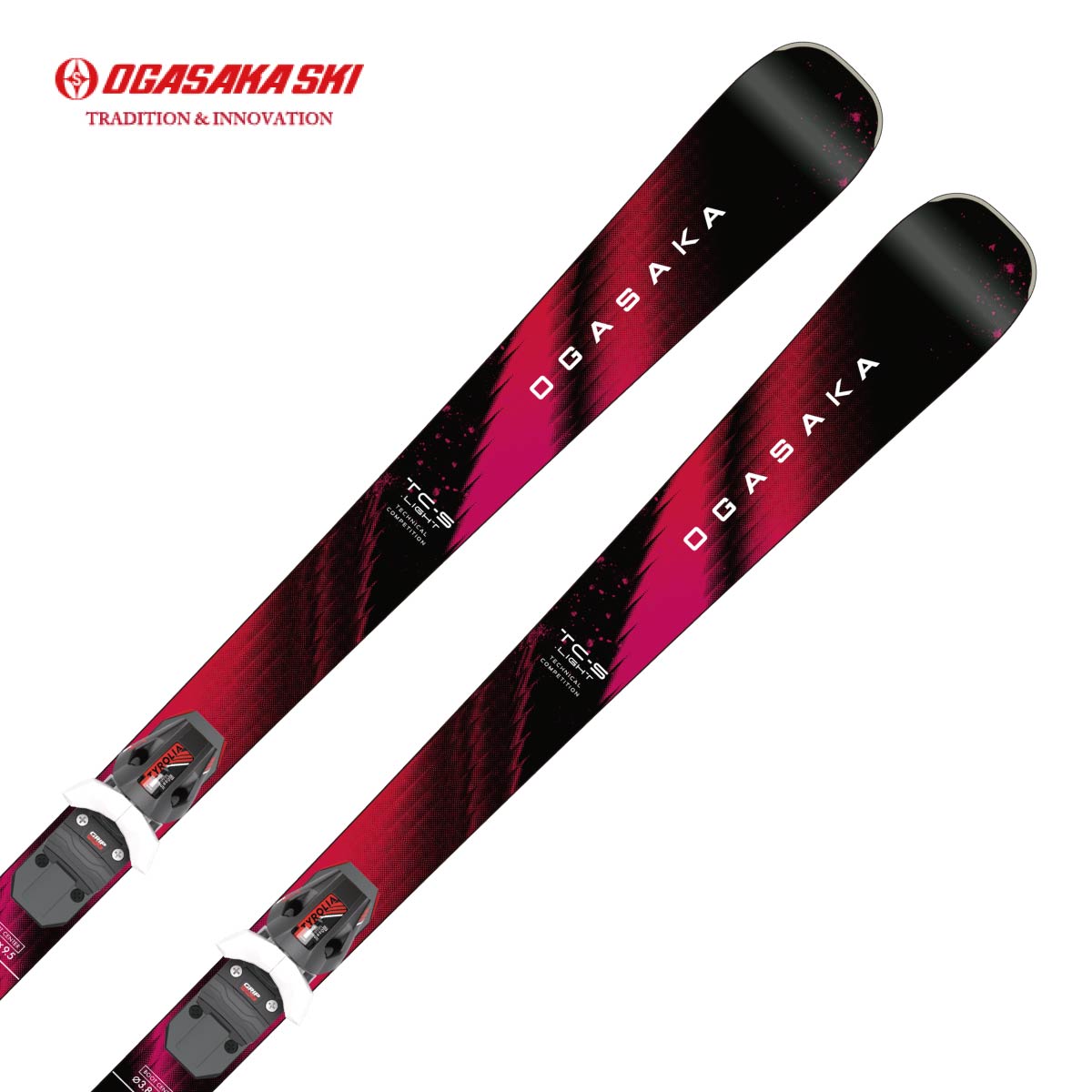 OGASAKA オガサカ スキー板■TC-S.LIGHT■155cm R：( 11.1 m)サイドカット：( 116/65/102 mm)■160cm R：( 11.8 m)サイドカット：( 116/65/102 mm)■165cm R：( 12.6 m)サイドカット：( 116/65/102 mm)Plate/Binding・RACE PLATE WCR TEAM / チロリア VX12 GW M.BK/WT/RD構造・サンドウィッチ・Front Float System・Front Lead Function構成材・NFウッドコア・特殊F.R.P滑走面素材：UHMW-PE　グラファイト仕上げ：ミクロストーン＆セラミックディスクフィニッシュストラクチャー：クロスエッジシームレス重量※・板：1/2セット重量　863g/m・ビンディング：(1/2セット・RACE PLATE WCR TEAM含む）1,300g/ソールサイズ調整幅：231-332mm/DIN値：3.5-12※1/2セット重量は参考値ですので予めご了承ください。原産国板：日本ビンディング：オーストリア技術選・小回り用モデルのライトバージョンTC-Sと同一のサイドカーブを採用したグラスファイバーモデル。フレックスを柔らかく設定したことでターン導入がしやすく、軽快な操作性を実現しました。TC-Sをオーバースペックと感じるスキーヤーに最適な一台です。中学生や高校生、女性スキーヤー、シニア層にもおすすめです。※メーカー企画書の情報で商品登録を行っております。予告なしに商品名と仕様変更される場合がございます。