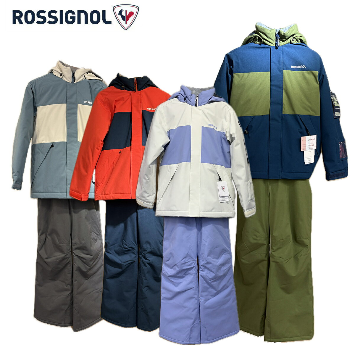 ROSSIGNOL ロシニョール スキーウェア■ RLOJS3ROSSIGNOL JR SUIT ロシニョール ジュニア スーツ耐水圧：10,000mmファンクション・2WAY STRECH・DETACHABLE HOOD・DETACHABLE SUSPENDERS・HEM ADJUSTER・HOOD ADJUSTER・PASS HOLDER・JUNIOR LENGTH ADJUSTER：ASIAN FIT JR SUITに採用。子どもの成長に合わせて袖丈、股下、着丈の長さが調節可能。JIS企画対応仕様。表記サイズ-15cmまで対応。(例: 160cm…145～160cm対応）COLOR・ RED x NAVY・ NAVY×KAHKI・ SAXE×GRAY・ IVORY×PURPLESIZE130,140,150,160※メーカー企画書の情報で商品登録を行っております。予告なしに商品名と仕様変更される場合がございます。