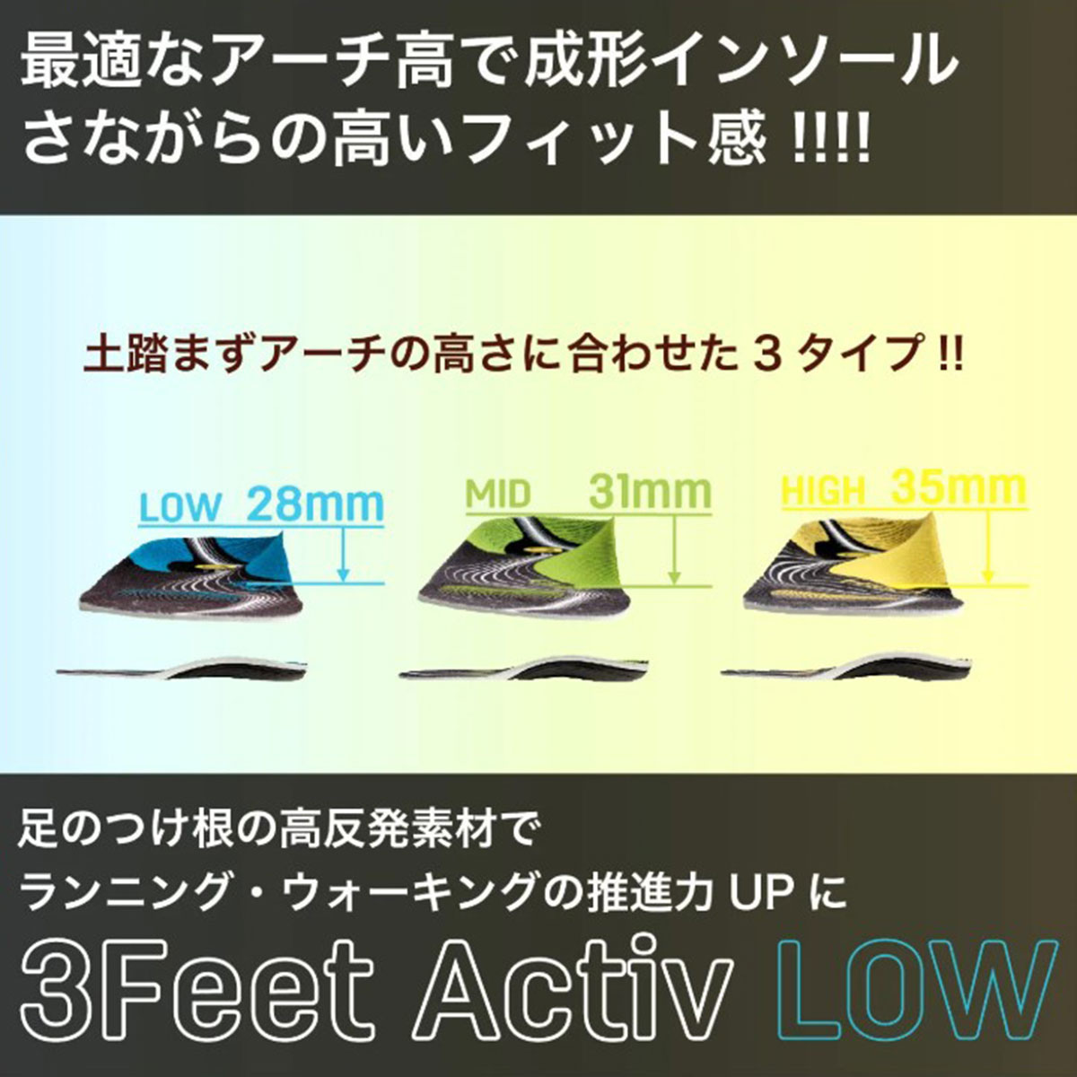 SIDAS シダス インソール メンズ レディース＜2027＞ 3FEET ACTIVE LOW / 3フィー...