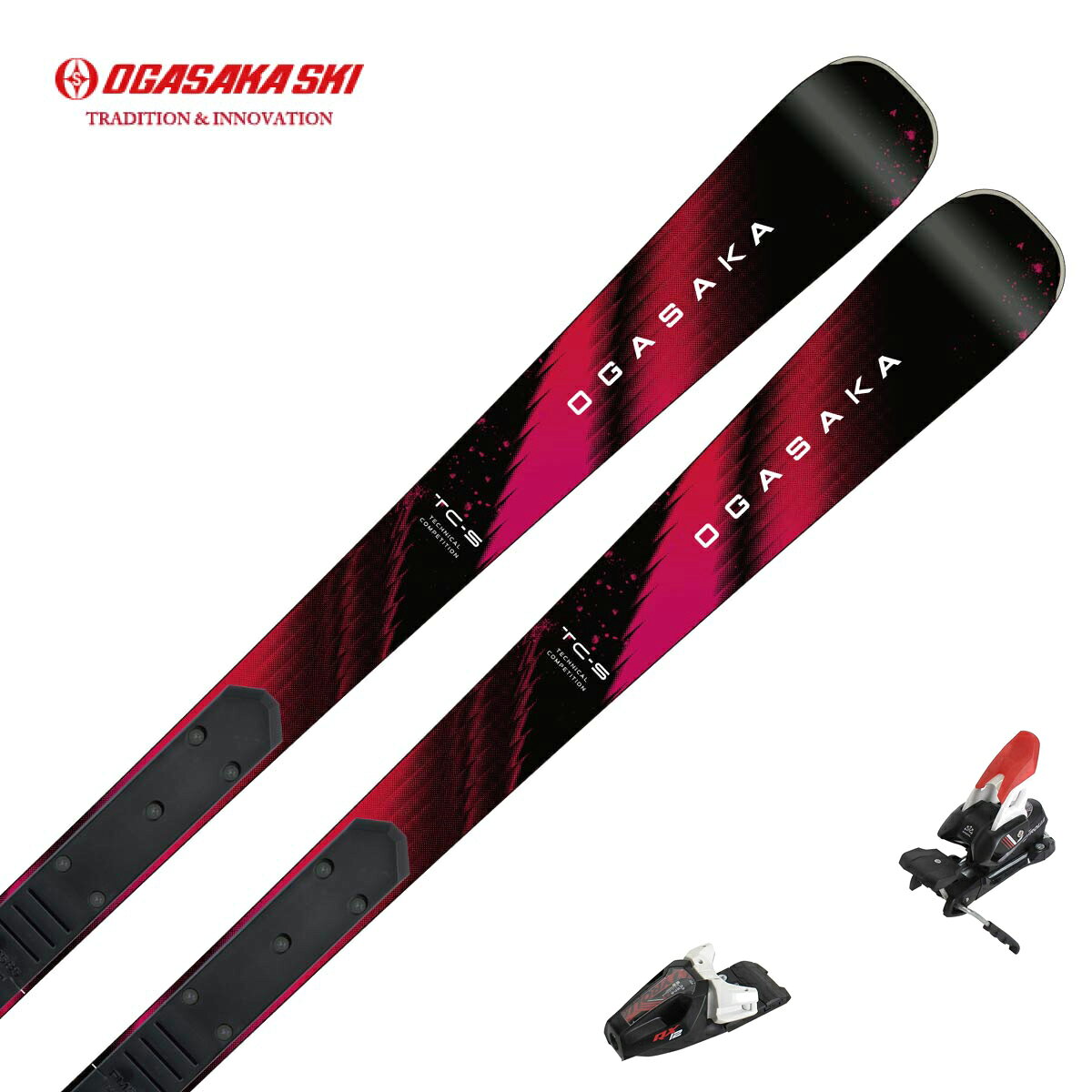 OGASAKA オガサカ スキー板■TC-S■155cm R：( 11.1 m)サイドカット：( 116/65/102 mm)■160cm R：( 11.8 m)サイドカット：( 116/65/102 mm)■165cm R：( 12.6 m)サイドカット：( 116/65/102 mm)■170cm R：( 13.5 m)サイドカット：( 116/65/102 mm)Plate/Binding・FM585 / -構造・サンドウィッチ・Front Float System・Front Lead Function構成材・NFウッドコア・A7178 & 特殊F.R.P滑走面素材：UHMW-PE　グラファイト & ナチュラル仕上げ：ミクロストーン & セラミックディスクフィニッシュストラクチャー：センターウェーブエッジシームレス重量※・板：1/2セット重量　970g/m・プレート：(1/2セット・ビス重量含む)約418g※1/2セット重量は参考値ですので予めご了承ください。原産国板：日本プレート：日本技術選小回り用モデルクイックでキレのあるショートターンをより容易に表現できるスキー。サイドカーブは昨年モデルを継承しつつ、構成材およびフレックス＆トーションバランスを細部まで見直しました。さらにトップとテールにSLIT TECHを搭載することで、グリップ力と操作性を高次元で両立しています。スキーセンターにしっかり乗り込み、角付けを始めた瞬間、オートマチックにターンが始動し、推進力によって一気に加速。直線的に抜ける鋭いターンを描きます。あらゆる雪質で雪面を鋭く捉え、ダイレクトにパワーを伝えるキレ味際立つショートターンが実現可能なモデルです。※メーカー企画書の情報で商品登録を行っております。予告なしに商品名と仕様変更される場合がございます。