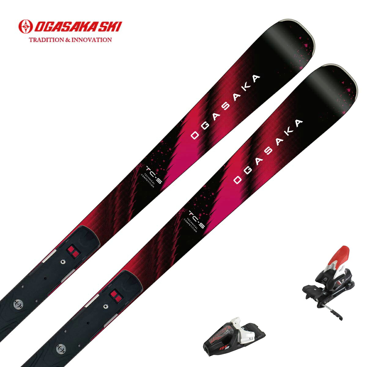 OGASAKA オガサカ スキー板 メンズ レディース＜2027＞TC-S + SRED + ＜26＞RX 12 GW BR.85[D] ビンディング セット 取付無料【グリップウォーク対応】
