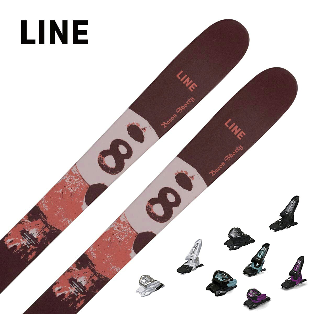 LINE ライン スキー板■BACON SHORTYベーコン ショーティ■145cm R：( - m)サイドカット：(133/107/129 mm)■155cm R：(14.0 m)サイドカット：(133/107/129 mm)■165cm R：( - m)サイドカット：(133/107/129 mm)CONSTRUCTIONAspen WEIGHT1645g @ 155パウダーでサーフィンのように遊び、雪煙を上げながらターンし、自然の地形を使ってトリックを楽しみたい。そんなスキーヤーのために作られたのが Sir Francis Bacon Shorty。107mm幅と左右対称シェイプにより、山全体を遊び場に変えてくれる、軽快で遊び心に満ちたオールマウンテンスキーです。※メーカー企画書の情報で商品登録を行っております。予告なしに商品名と仕様変更される場合がございます。