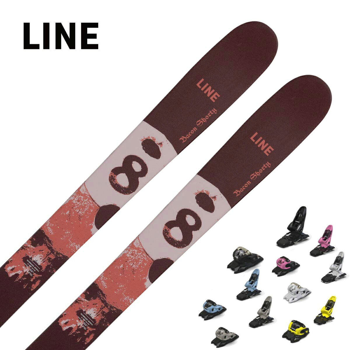 LINE ライン スキー板■BACON SHORTYベーコン ショーティ■145cm R：( - m)サイドカット：(133/107/129 mm)■155cm R：(14.0 m)サイドカット：(133/107/129 mm)■165cm R：( - m)サイドカット：(133/107/129 mm)CONSTRUCTIONAspen WEIGHT1645g @ 155パウダーでサーフィンのように遊び、雪煙を上げながらターンし、自然の地形を使ってトリックを楽しみたい。そんなスキーヤーのために作られたのが Sir Francis Bacon Shorty。107mm幅と左右対称シェイプにより、山全体を遊び場に変えてくれる、軽快で遊び心に満ちたオールマウンテンスキーです。※メーカー企画書の情報で商品登録を行っております。予告なしに商品名と仕様変更される場合がございます。