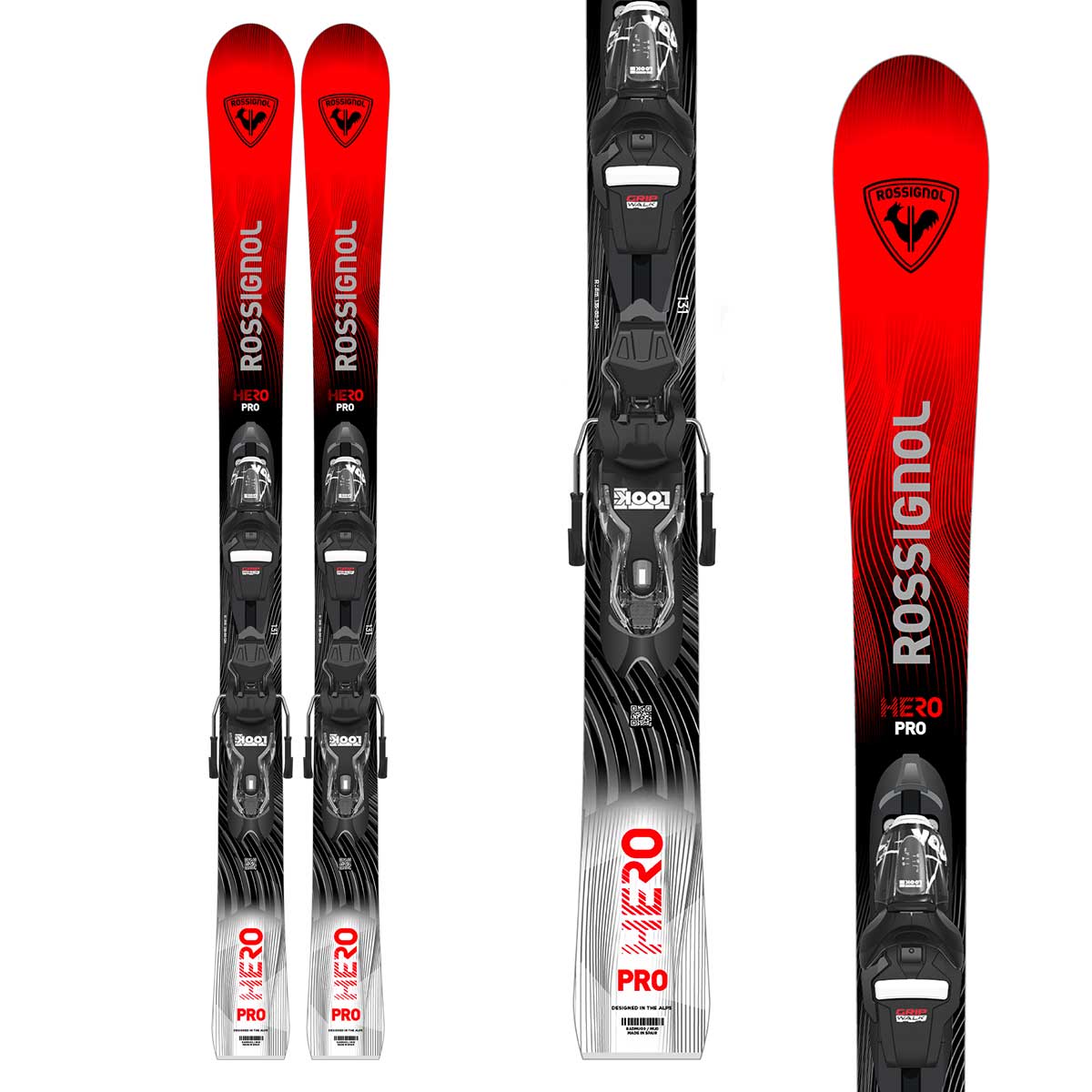 スキー専門店 タナベスポーツのROSSIGNOL ロシニョール スキー板 キッズ ジュニア＜2027＞HERO PRO MULTI-EVENT / [RAPBB02] + XPRESS JR + XPRESS 7 GW [FCJD050RPBB02] ビンディング セット 取付無料【グリップウォーク対応】｜アングル2