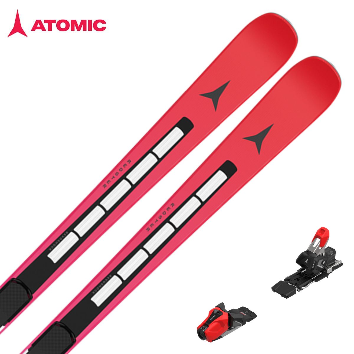 ATOMIC アトミック スキー板■Redster G9RS Revoshock Sレッドスター G9RS レボショック S■171cm R：(16 m)サイドカット：(110.5/67/96.5 mm)■176cm R：(17 m)サイドカット：(110.5/67/96.5 mm)■181cm R：(18 m)サイドカット：(110.5/67/97 mm)Bindings・Icon 12ARTICLE NUMBERAA0030986RockerActive Camber 0/100/0Features・Revoshock S・Carbon Boost・Power Woodcore・TI Powered・Ultrawall・Structured Topsheet・Side Edge Angle: 87°・Base Edge Angle: 0.8°・World Cup Base Finish・Dura Edge・Icon InterfaceWeight（板＋プレート）2244g / 176cm原産国Austria基礎系モデルのG9にレーシングプレートが搭載されたNEWスペック。操作性の良さとスピード時の安定性を両立させ、マスターズレーサーのGSや技術選プレーヤーのロングターンに好相性のモデル。※メーカー企画書の情報で商品登録を行っております。予告なしに商品名と仕様変更される場合がございます。