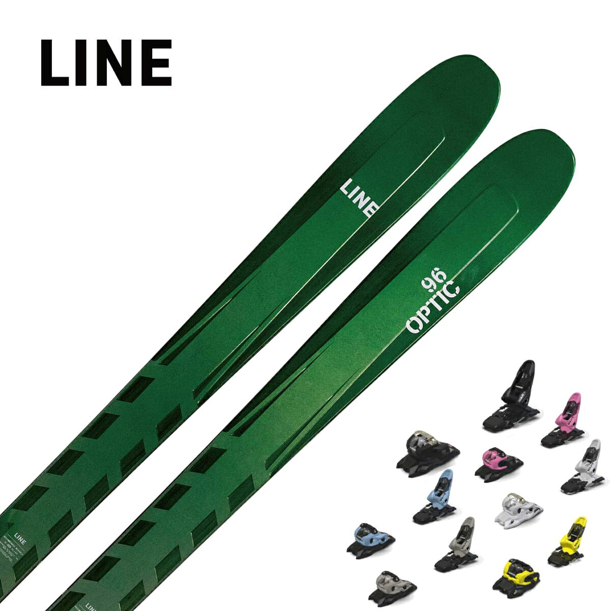 LINE ライン スキー板■OPTIC 96オプティック 96■156cm R：( - m)サイドカット：(129/96/111 mm)■163cm R：( - m)サイドカット：(129/96/111 mm)■170cm R：( - m)サイドカット：(129/96/111 mm)■177cm R：( - m)サイドカット：(129/96/111 mm)■184cm R：(18.0 m )サイドカット：(129/96/111 mm)PROFILE11-3-10 @ 184CONSTRUCTIONAspen Veneer w/ TitanalWEIGHT2000g @ 184SUPER POWERSGas Pedal Metal OverdriveOptic 96 は、ゲレンデからオフピステまで一本でこなしたい上級?中上級スキーヤー向けのオールマウンテンスキーです。 金属補強による優れた安定感とエッジホールドを備え、高速カービングではしっかりと雪面を捉えます。一方で、午後になって荒れたバーンや踏み固められた悪雪でもスキーが暴れにくく、力強く突き進むことができます。「速く滑りたい」「どんな雪質でも安心して攻めたい」というスキーヤーにとって、毎日使える万能な一本です。※メーカー企画書の情報で商品登録を行っております。予告なしに商品名と仕様変更される場合がございます。