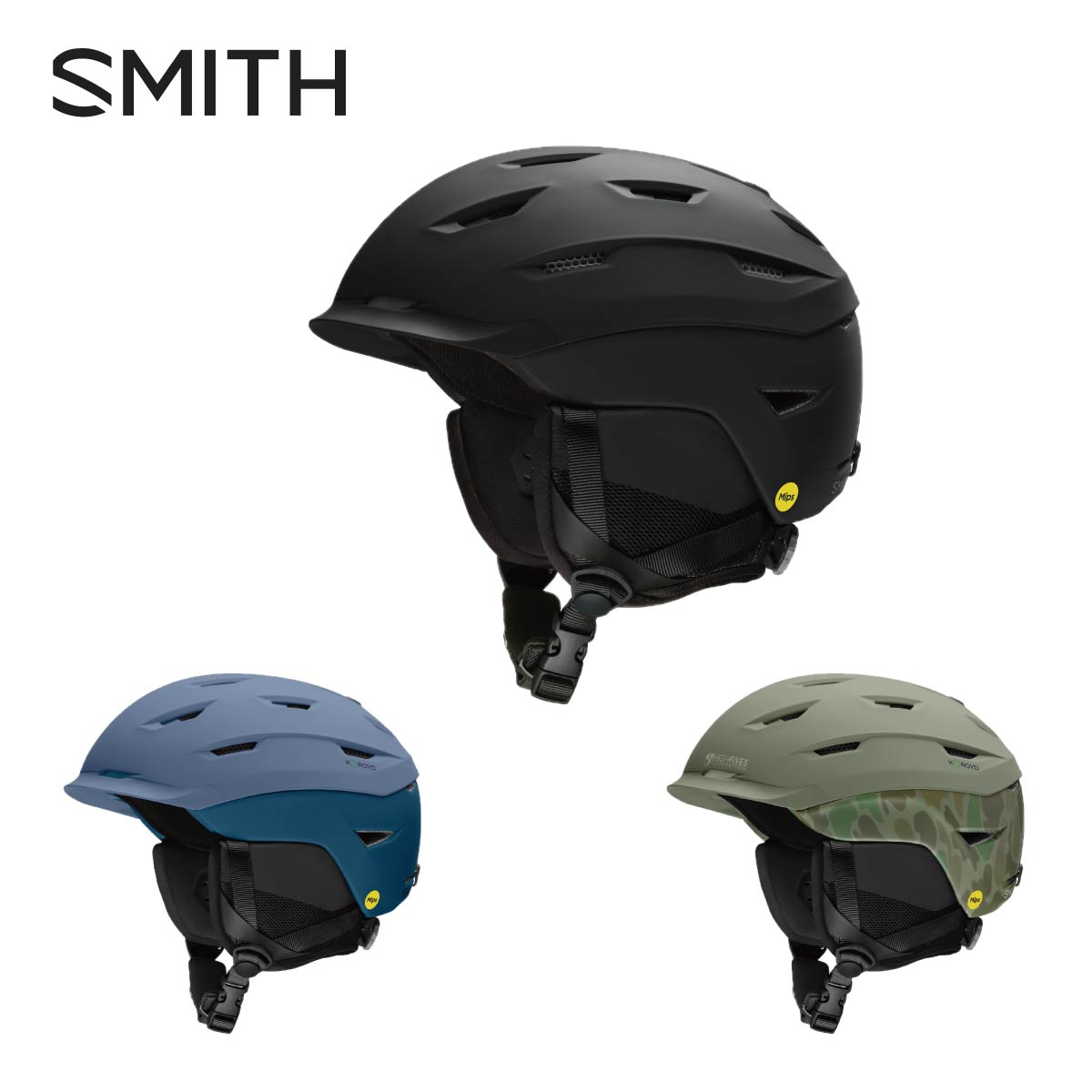 メーカー希望小売価格はメーカーカタログに基づいて掲載しています SMITH スミス スキーヘルメット■Level Mipsレベルカラー■Matte Black■Matte Granite Blue /Mediterranean■Matte High FivesサイズMサイズ〔55-59cm〕Lサイズ〔59-63cm〕XLサイズ〔63-67cm〕（Matte Blackのみ）・KOROYD・MipsPROTECTION●ハイブリッド・シェル構造● Koroyd マテリアルを使用したエアロコア・コンストラクション●低重心、薄型シェル＆デュアルレギュレーター・クライメートコントロール・システム● 20個のベンチレーションホール装備●MIPS搭載FIT● Vapor Fit システム●脱臭効果のあるナノシルバー・ライニング採用●AirEvac ベンチレーションシステム●取外し可能イヤーパット●開閉式通気調整システムCERTIFICATION: ASTM F 2040, CE EN 1077:2007 CLASS BWEIGHT (SIZE M): 500g欧米のトップセールスモデルをリニューアルして完成させたLevel。コロイドを搭載したエアロコア＆ハイブリット・シェル構造。転倒時に最も衝撃を受けるインパクトゾーンにコロイドを配置させ衝撃吸収性を上げた。20個のベントホールを備えるハイブリット・シェルとSMITH独自のベンチレーションシステム、AirEvac構造によりゴーグル内部の曇りの原因になる湿った空気を外に排出する。※メーカー企画書の情報で商品登録を行っております。予告なしに商品名と仕様変更される場合がございます。