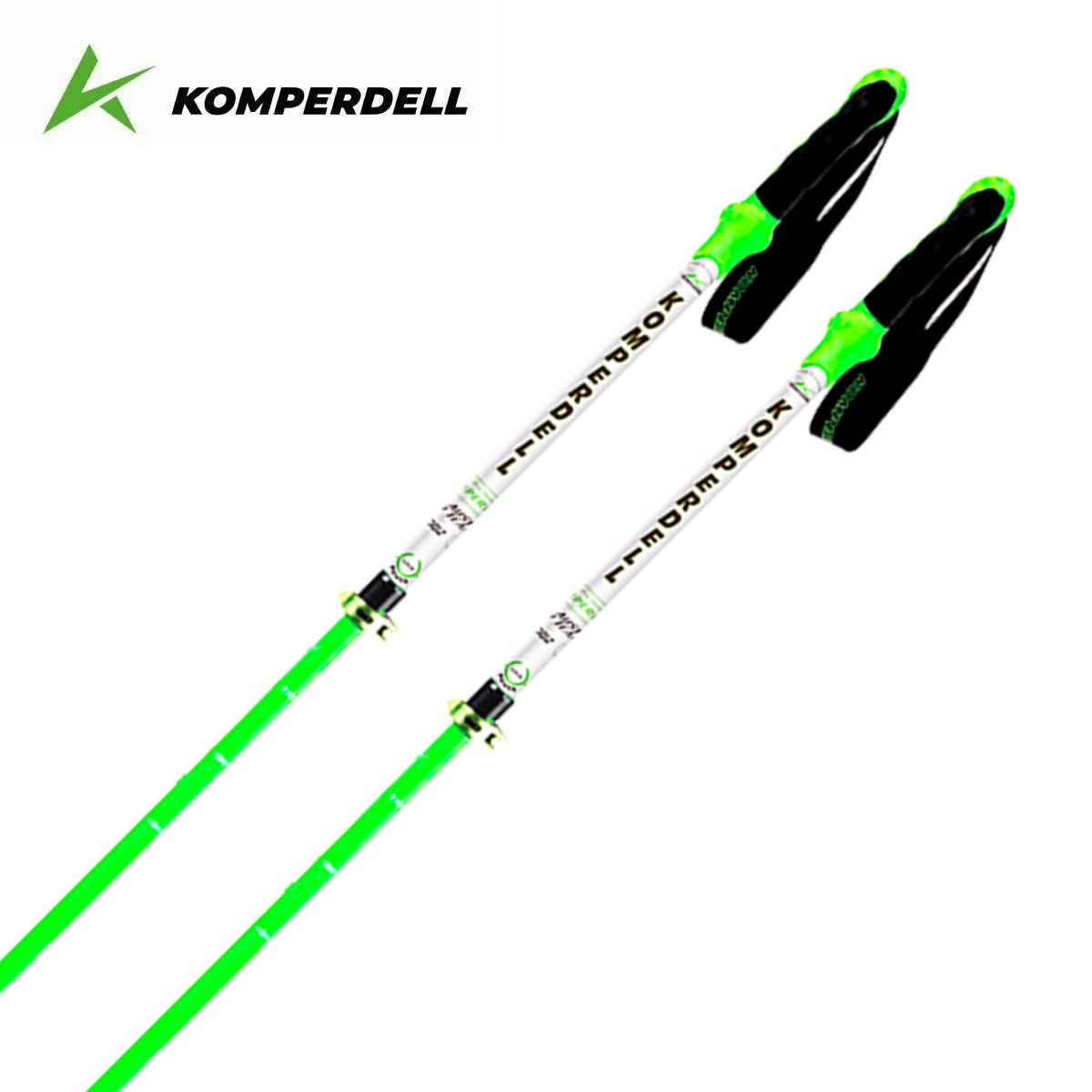 KOMPERDELL コンパーデル スキー ポール ストック■KO2-ALPVJP-WG /ALLOY PRO VARIO JAPANCOLOR・WHITE/GREENSIZES・adjustable from100-120cmWeight234gFeatures・2-sections: upper part: aluminum 7050-T6 φ16mm lower part: aluminum 7050-T6 φ14mm・Powerlock 3.0 mechanism高剛性アルマイトアルミニウムを採用し保持力を発揮・variom inib asket0 5cm90度直角にひねるだけご自身で簡単に付替可能・ tungsten/carbide flex tip short・tip protector滑りにくく抜群の握りやすさ定番の伸縮枠100ー125cmのカーボンシャフトタイプ※メーカー企画書の情報で商品登録を行っております。予告なしに商品名と仕様変更される場合がございます。