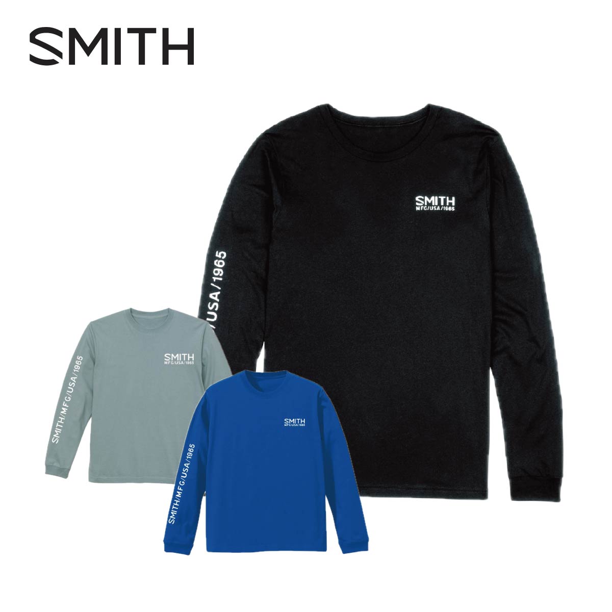 メーカー希望小売価格はメーカーカタログに基づいて掲載しています SMITH スミス スキー ウエア■ISSUE LONG SLEEVEイシューロングスリーブ素材・コットン100％COLOR・Black・Smokey Green・Royal BlueSIZES,M,L,XL,XXL(Blackのみ)適度な弾力のリブがポイントの万能型ロングTシャツ※メーカー企画書の情報で商品登録を行っております。予告なしに商品名と仕様変更される場合がございます。