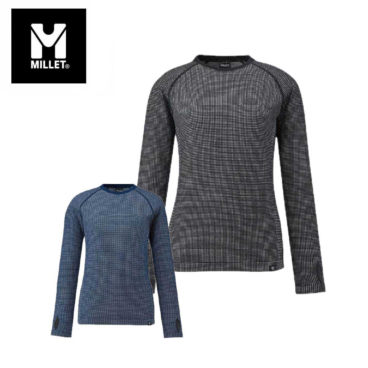 ミレー MILLET スキーウェア■ MIV01915 WAFFLE WOOL CRW Wワッフル ウール クルーコンピューター編みによる極上の肌触りとフィット感で身体を包む、軽くて暖かいメリノウール混ベースレイヤーメリノウールの天然の快適性と、最先端の編立技術による優れた機能性を兼ね備えた、軽量で快適なベースレイヤー。高品質の極細メリノウールをふんだんに取り入れた軽くて暖かいワッフル素材を、縫い目のないコンピューター編みで仕上げ、肌へのストレスと通気性を考慮した立体的で柔らかい肌触りを実現しました。さらに、運動性の高いラグランスリーブ、脇腹部分は通気性と横方向の伸縮性を、身頃や肩・袖は絶妙なフィット感を提供するよう計算された編み方にすることで幅広いシーンやアクティビティにおける本当の快適さを細部まで突き詰めています。秋から春先まで長く活躍できるクルーネックタイプ。・汎用性のあるクルースタイル・18.5マイクロメートルの極細メリノウールを70％配合・ウールの優れた調湿性、保温性と、天然の抗菌効果・伸縮性に優れ、軽量で保温性のあるワッフルのニット組織・袖口にサムホール素材ワッフルウール　ウール70％ ナイロン26％ ポリウレタン4％ 18.5μ メリノCOLOR・BLACK-NOIR/N0247・SAPHIR/N7317SIZE・XS/S・M/L・重さ：174g※メーカー企画書の情報で商品登録を行っております。予告なしに商品名と仕様変更される場合がございます。
