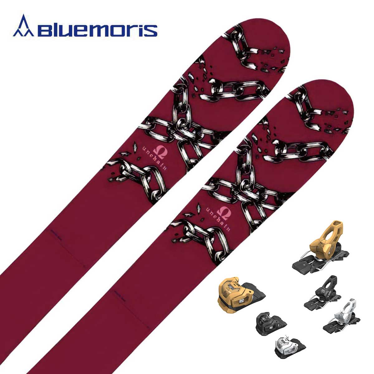 Bluemoris ブルーモリス スキー板■Ω-UNCHAIN　オメガ-アンチェーン■130cm R：( 7.1 m)サイドカット：( 165/130/155 mm)Plate/Binding・- / -Type・FREERIDETechnology・Power Cell Core / Sintered Sole / Zero Camber / Tip Rocker / Powder PocketWeight（1/2per:g）・130 - 1,630※メーカー企画書の情報で商品登録を行っております。予告なしに商品名と仕様変更される場合がございます。