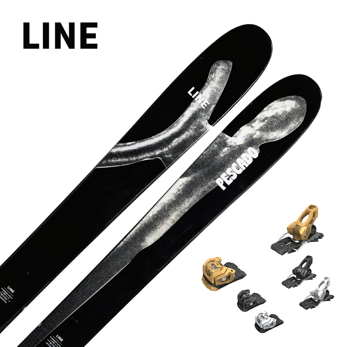 LINE ライン スキー板■PESCADOペスカド■180cm R：(19.5 m)サイドカット：(158/125/144 mm)PROFILE20-4-1CONSTRUCTIONPaulwoniaWEIGHT1950gPescado は、「深雪を最高に楽しむ」ことだけを徹底的に追求したパウダースキーです。巨大なノーズとスワローテールによって、深いパウダーでも自然に浮き上がり、まるでサーフィンのような感覚で滑ることができます。また、単なるパウダー専用機ではなく、圧雪バーンでも意外なほど鋭いカービングが可能。深雪の日はもちろん、ゲレンデへの移動中も楽しめる独特な乗り味を持っています。「速さ」よりも「楽しさ」と「浮遊感」を求めるスキーヤーにとって、Pescado は特別な一本です。※メーカー企画書の情報で商品登録を行っております。予告なしに商品名と仕様変更される場合がございます。