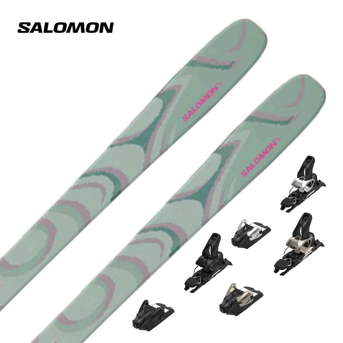 メーカー希望小売価格はメーカーカタログに基づいて掲載していますSALOMON サロモン スキー板■QST 100 ICEBERG GREENキューエスティー 100 アイスバーグ グリーン ■156cm R：(14.5 m)サイドカット：(131/100/119 mm)■164cm R：(15.5 m)サイドカット：(132/100/120 mm)■172cm R：(16.5 m)サイドカット：(133/100/121 mm)■180cm R：(17.5 m)サイドカット：(134/100/122 mm)■188cm R：(18.5 m)サイドカット：(135/100/123 mm)REFERENCEL47826000+MIDSOLE692mm / 156cm732mm / 164cm772mm / 172cm812mm / 180cm857mm / 188cmWEIGHT /ski1580g / 156cm1685g / 164cm1780g / 172cm1880g / 180cm2000g / 188cmFREERIDE PROFILE・ROCKER 21% / CAMBER / ROCKER 17%CONSTRUCTIONBasalt & Fiberglass Fibers, Full Poplar Woodcore,Cork DamplifierTop Sheet: GlossyQSTシリーズ中、最も遊び心のあるモデルで、素早いターン感覚、ポップなテール、楽にジャンプやトリックができる軽さが特徴。高速でも安定し、オフでは浮遊感のあるターンが可能。長いテールロッカーとプログレッシブマウントポイントを備え、スタイリッシュに自分を表現できます。MADE IN AUSTRIA ※メーカー企画書の情報で商品登録を行っております。予告なしに商品名と仕様変更される場合がございます。