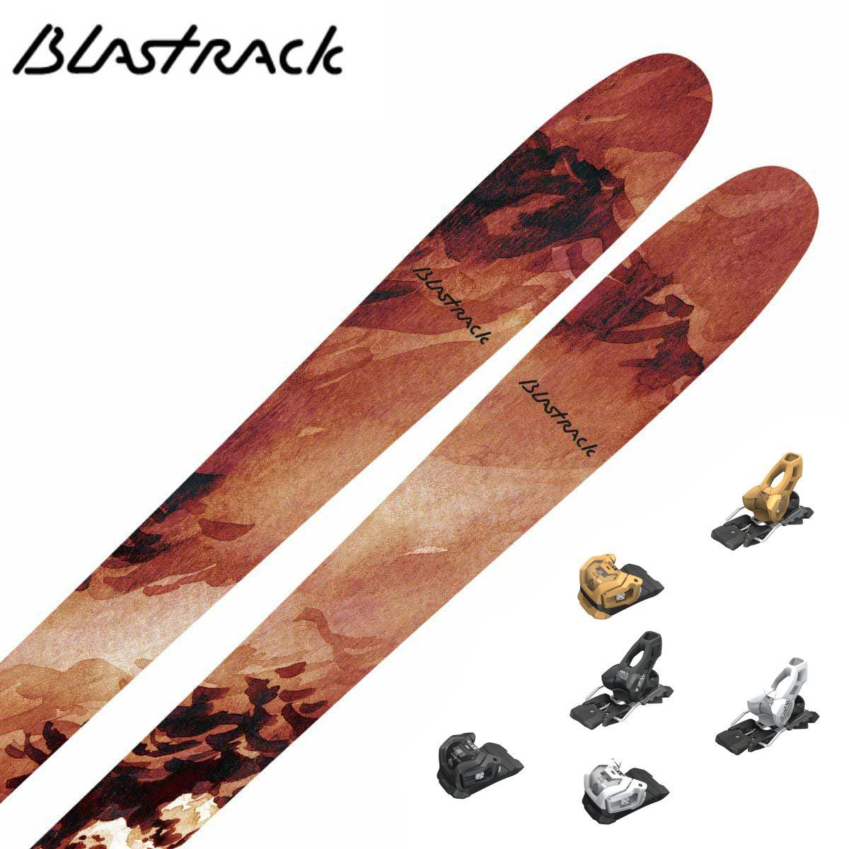 メーカー希望小売価格はメーカーカタログに基づいて掲載していますBLASTRACK ブラストラック スキー板■11100231BLAZER /ブレイザー■170cm R：(15.1 m)サイドカット：( 130/97/117 mm)■176cm R：(16.5 m)サイドカット：( 130/97/117 mm)■185cm R：( 18.7 m)サイドカット：( 130/97/117 mm)テキスト・構造 / シェルトップ・構成材 / 軽量ウッドコア　特殊F.R.P・滑走面 / シンタードベース　グラファイト　クロスストラクチャー＆セラミックディスクフィニッシュ・エッジ / シームレス　スチール鋼・Weight (1/2pair)1,690g (176cm)フレックスバランスと構成材の変更により、足元のグリップ感、高速域での安定性、荒れた場所での走破性をさらに高めました。「FARTHER」と「VERSANT」の間に位置する97mmのウエストサイズと定評のロングノーズ、しなやかさを持つボディで、ゲレンデからBCエリアのディープパウダーまで、様々なシチュエーションにおいて扱いやすい 「BLAZER」は、まさにいいとこ取りのオールコンディション対応スキーです。形状は「BLAZER -TOUR」と共通でウェイトはTOURモデルと比較するとやや重いものの、その安定性と走破性は軽量スキーにはないポテンシャルを発揮します。「山」と「波」のグラフィックイメージのような自由なライディングを様々なシチュエーションでお楽しみください。原産国日本製 ※メーカー企画書の情報で商品登録を行っております。予告なしに商品名と仕様変更される場合がございます。