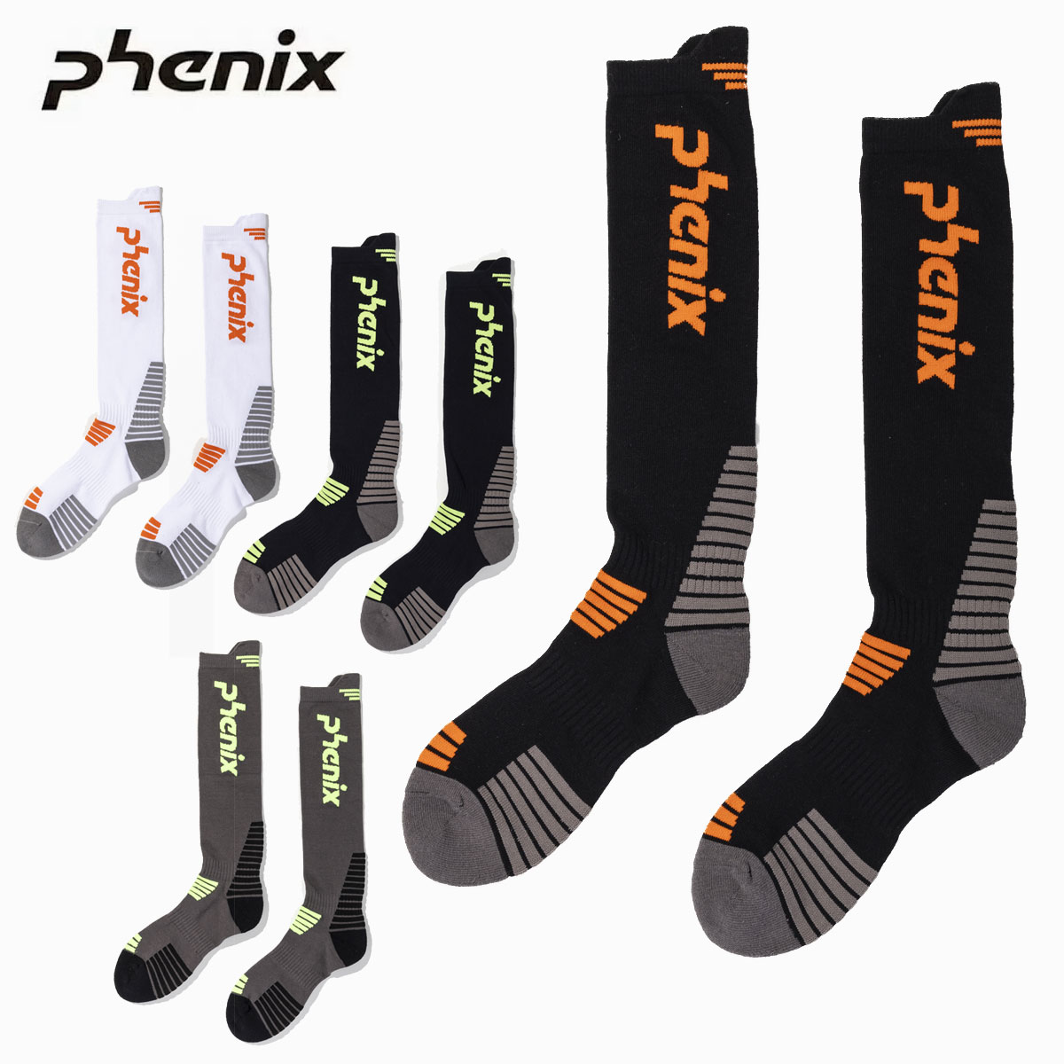 フェニックス Phenix ソックス■ ESM26SO10 Big Logo Ski Socksビッグロゴスキーソックス素材・COTTON80％・POLYESTER18％・SPANDEX2％サイズ（cm）F(25－28)COLOR・WHITE / PH9000・DARK GRAY/ PH9690・DARK NAVY/ PH6509・BALCK/ PH9900Made in China○抗菌防臭加工。○ビッグロゴデザイン。※メーカー企画書の情報で商品登録を行っております。予告なしに商品名と仕様変更される場合がございます。