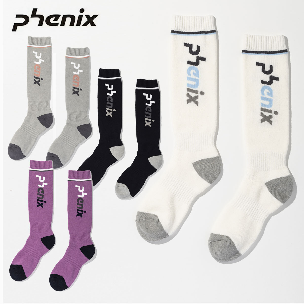 【10/24-27限定! P10倍(エントリー要)】Phenix フェニックス ソックス レディース ＜2027＞ Color Block Logo Ski Socks / カラーブロックロゴスキーソックス /ESW26SO51
