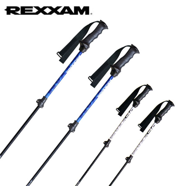 REXXAM レクザム スキー ポール ストック■SKI POLECOLOR：品番・Blue：REX-SP01 / YYSP-001-01・Black/White：REX-SP02 / YYSP-002-01SIZESフリー　90-120cmシャフト・アルミ合金材直径14mm・テーパーカーボン12mmグリップ・KG-D07ストラップ・KS-4-25Pリング・KB-23FX・キザキ社製 Made in Japan※メーカー企画書の情報で商品登録を行っております。予告なしに商品名と仕様変更される場合がございます。
