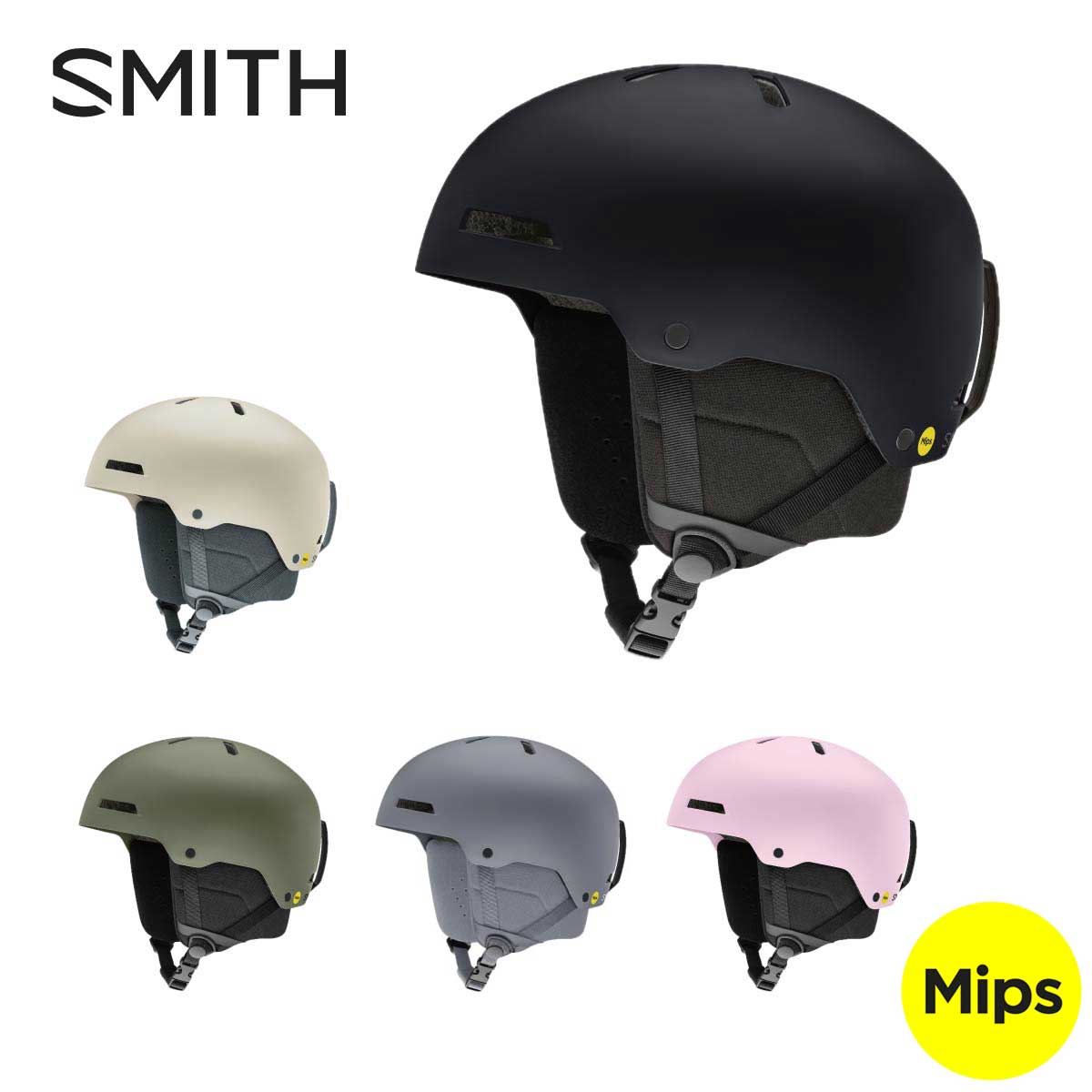 SMITH スミス スキーヘルメット■Rodeo Mips ロデオ ミップスカラー■MATTE BLACK■MATTE CHALK■MATTE FATIGUE GREEN■MATTE CIRRUS GREY■MATTE PINK FROSTサイズAsia Fit SIZES〔55-59cm〕M〔59-63cm〕L〔63-67cm〕PROTECTION・高衝撃耐久性のボムシェル構造・エアフロー・クライメート・コントロール・システム・10個のベンチレーションホール装備・MIPS搭載FIT・ダイヤルフィットシステム搭載・取外し可能イヤーパット・AirEvac ベンチレーションシステムCERTIFICATION: ASTM F 2040, CE EN 1077:2007 CLASS BWEIGHT(SIZE Asia S) : 550g『安全性も大事だが、カルチャーも大事だ』 こう言ったのはスケートライクなデザインのヘルメットを求めるアスリートたち。その言葉から開発が始まり、幾度となく彼らの求めるものと安全性という部分でぶつかり、やっと形となったのがRodeo である。カルチャーを育てていくアスリートたちが求めるスタイルと安全性を兼ね備えた上で、エントリープライスレンジで世に送り出す。ヘルメットのイメージが全くないアスリートも『このヘルメットなら被ってもいい』と言ったというから驚いた。グローバルリサイクルスタンダード規格をクリアし68% 以上を再利用素材で生成し、環境への配慮もぬかりない。※メーカー企画書の情報で商品登録を行っております。予告なしに商品名と仕様変更される場合がございます。