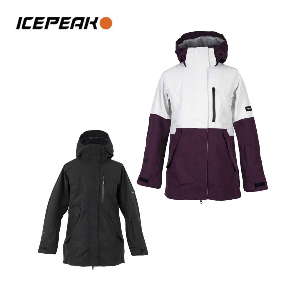 メーカー希望小売価格はメーカーカタログに基づいて掲載しています ICEPEAK アイスピーク スキーウェア ジャケット レディース■ICEPEAK CABOT 653220528 / WM SHELL JACKET耐水圧：10000mm透湿性：10000mvpMaterials-ゆったりとしたフィット感。-関節式肘。-固定フード。-2方向に調節可能なフード。-調節可能な袖口。-後ろの裾を長くして保護します。-サムホール付きの伸縮性のある内側の袖口。-袖にスキーパスポケット。-ヘルメット対応フード-撥水ジップを使用したフロントポケット。-裏地付きハンドウォーマーポケット。-双方向のフロントジッパー。-風前立て-フロントにジッパー付きポケットが 2 つあります。-スノーゲイターを修正しました。-滑り止めシリコンバンド付きスノーゲイター-内側にジップポケット-大きな内部メッシュポケット・A.W.S：A.W.S. EXTREME 極限の状況下でもアクティブにアウトドアをする人々のニーズに応えます。 構造の詳細と保護素材により、天候に関係なく、あらゆる状況で製品が機能します。・2-LAYER ：多機能素材に防水膜を貼り合わせた2層生地を使用。・WATER-REPELLENT ：生地表面に撥水加工を施しています。・2WAY STRETCH ：動きやすさを高める素材です。・TAPED SEAMS ：全ての縫い目にテープ加工を施し、完全防水を実現。・ベンチレーション：発汗量が最も多いエリアに追加のベンチレーションを施し、通気性と快適性を最大限に高めます。・PFC FREE ：過フッ素化合物を含まない撥水加工。・リサイクル素材および繊維：本製品にはリサイクル素材が含まれております。・Repreve(R):Repreve(R)は主に使用済みのペットボトルから作られたリサイクル繊維です。循環型社会への優れた貢献としてRepreve(R) は水とエネルギーの節約に役立ち、既存の材料に新たな命を吹き込むことで天然資源を節約します。COLOR・770/PLUM・990/BLACKSIZE34/JPXS36/JPS38/JPM40/JPL42/JPXL44/JP2XL46/JP3XL48/JP4XL■特徴ジャケット 無地 シェル 長袖 防水・撥水加工 ※メーカー企画書の情報で商品登録を行っております。予告なしに商品名と仕様変更される場合がございます。
