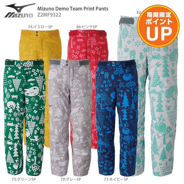 【エントリーでポイント10倍】MIZUNO ミズノ スキーウェア パンツ 2020 Mizuno Demo Team Print Pants ミズノデモチームプリントパンツ Z2MF9322 送料無料 19-20 NEWモデル