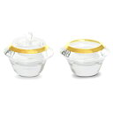 【仏茶器セット ゴールドライン】ガラス 水入れ ご飯入れ 茶湯器 仏飯器 仏具セット 創価学会 SGI