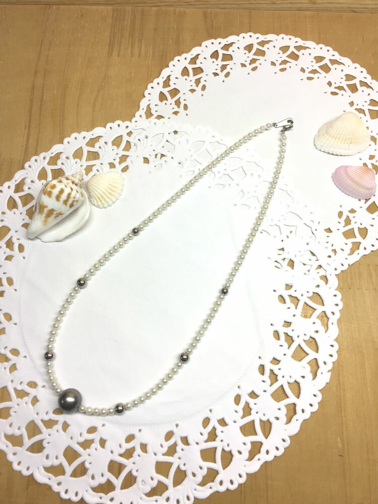 Rakuten - 【工房手作り】pt850 あこや真珠 タヒチ 黒真珠 ネックレス 【送料無料】 #226 あこやパール 真珠 パール Pearl