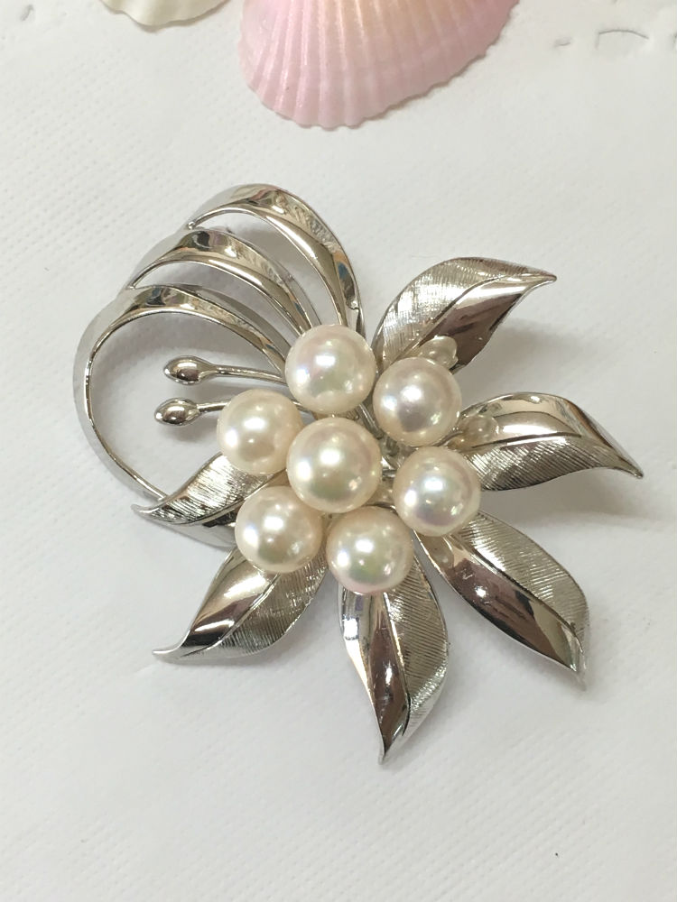 Rakuten - 【送料無料】 SV シルバー ブローチ 本真珠 あこや真珠 【上質】 #237 真珠 パール あこやパール Pearl