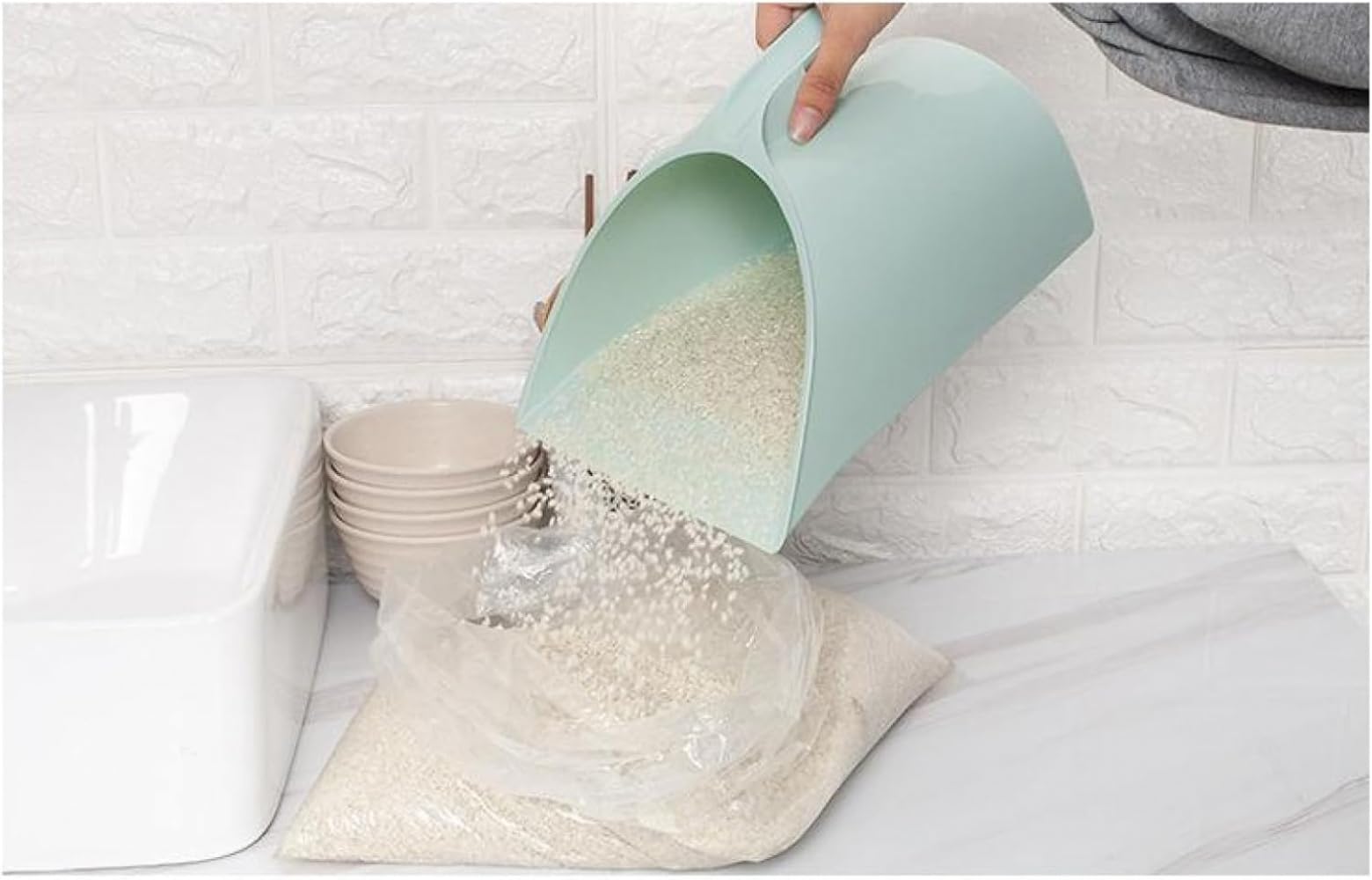 家庭用ちりとり 塵取り プラスチック 手持ち 立つ 掃除用 台所用 4個入り 青日用品雑貨 文房具 その他 生活雑貨 手芸 tanakagon-10001674 田中GON サンプル画像3