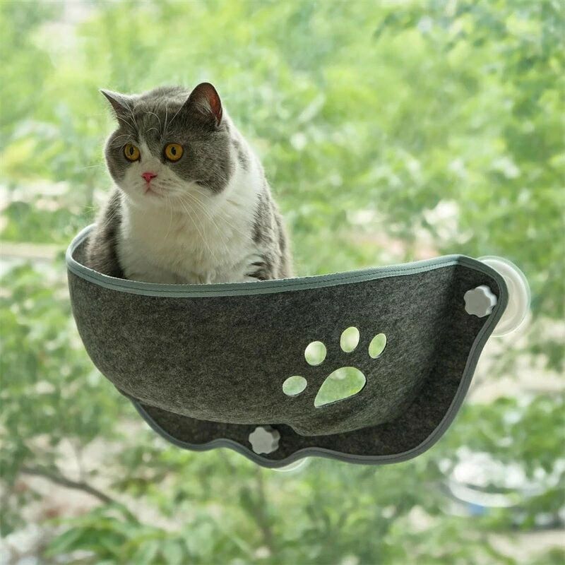樂天商城 - 猫窓用ハンモック 猫 ベッド 吸盤式 猫 ハンモック 窓掛け 猫ベッド 耐荷重 取り付け簡単 取り外し可能 キャット日光浴 睡眠 運動 休憩