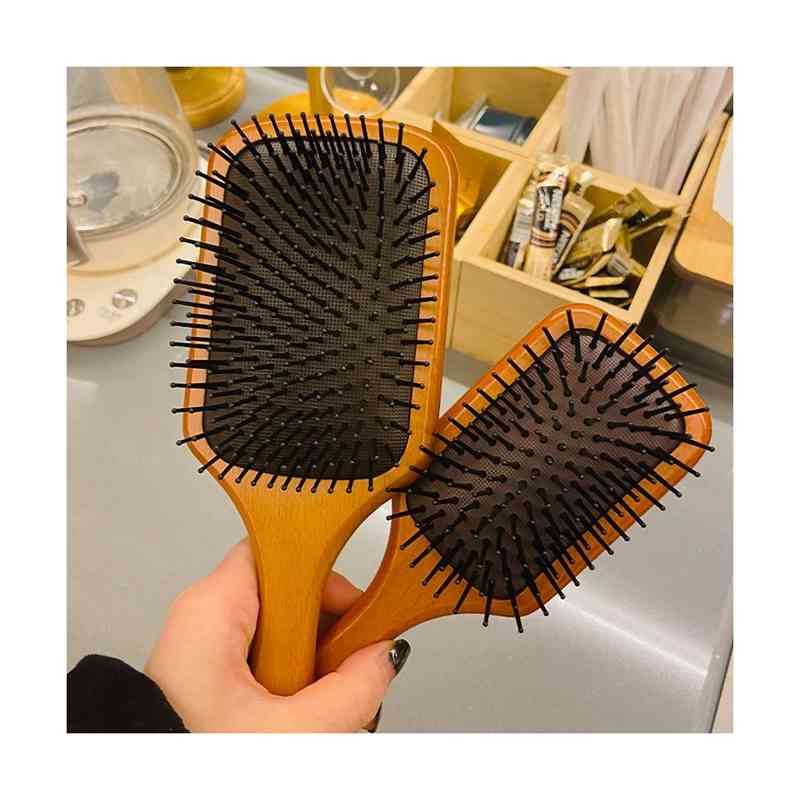 猪毛 豚毛 ヘアーブラシ 美髪 マッサージブラシ パドルブラシ 豚毛 頭皮マッサージ...