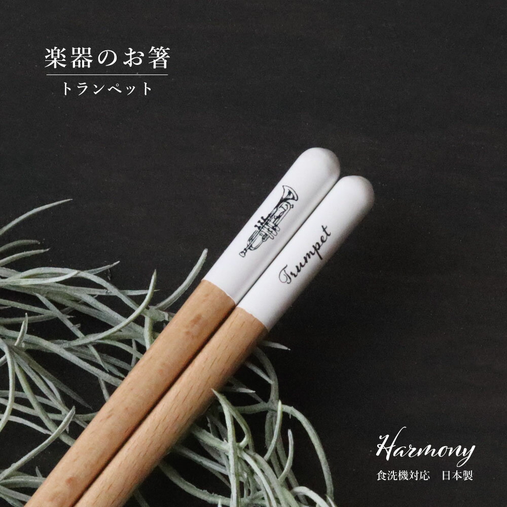 トランペット 箸 食洗機対応 1膳 楽器のお箸【箸 日本製 23.0cm ナチュラル 田中箸店 はし 食洗機対応 食洗機 木 天然木 自然 おしゃれ かわいい ゆうパケット対応 メール便対応 北欧風 音楽 クラッシック ハーモニー プレゼント ギフト】[M便 1/20]