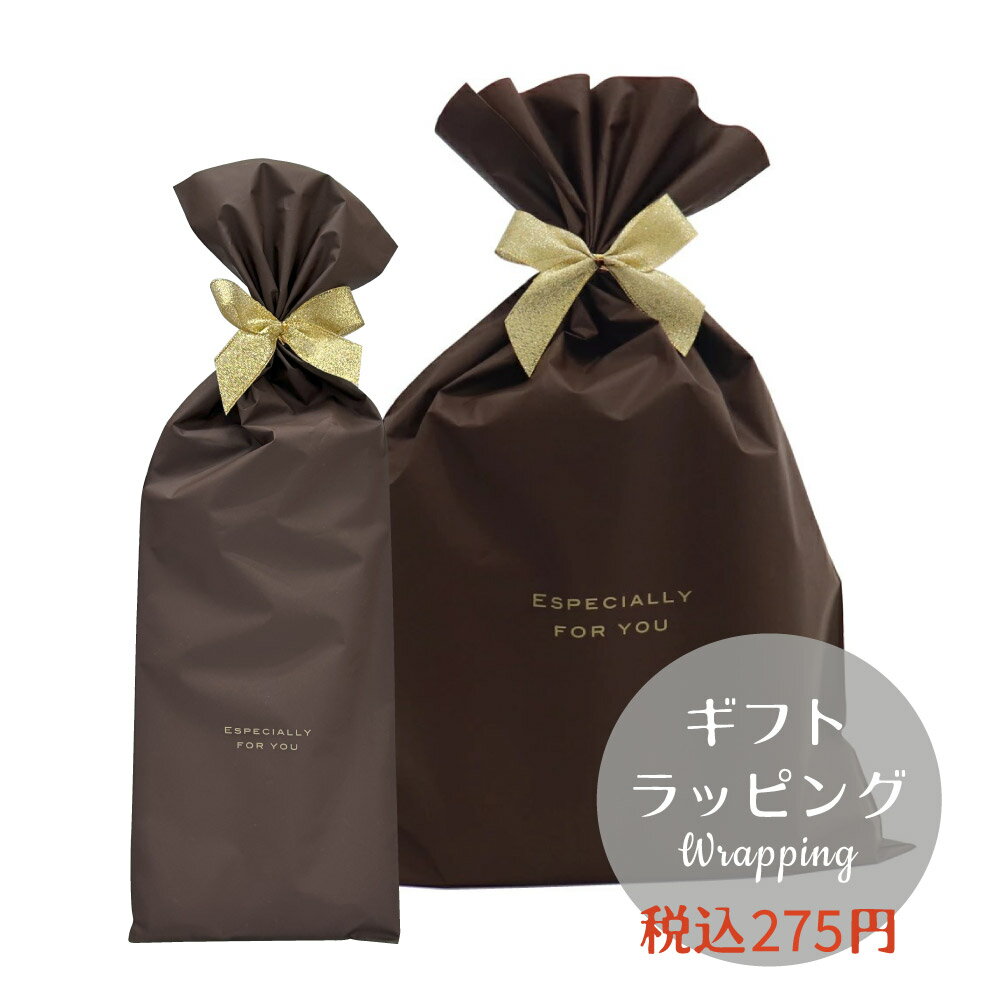 ギフト ラッピング バッグ リボン付 ブラウン【必ず商品と同時にご注文下さい 単品でのご注文はできません 宅配便専用 贈り物に ギフト ラッピング】
