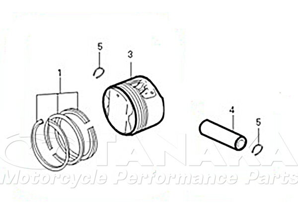 弊社125ccエンジン(ca005、ca006、ca667、ca1656、ca1659)用　ピストンセット≪田中商会★モンキー≫【レターパックプラス代引不可】