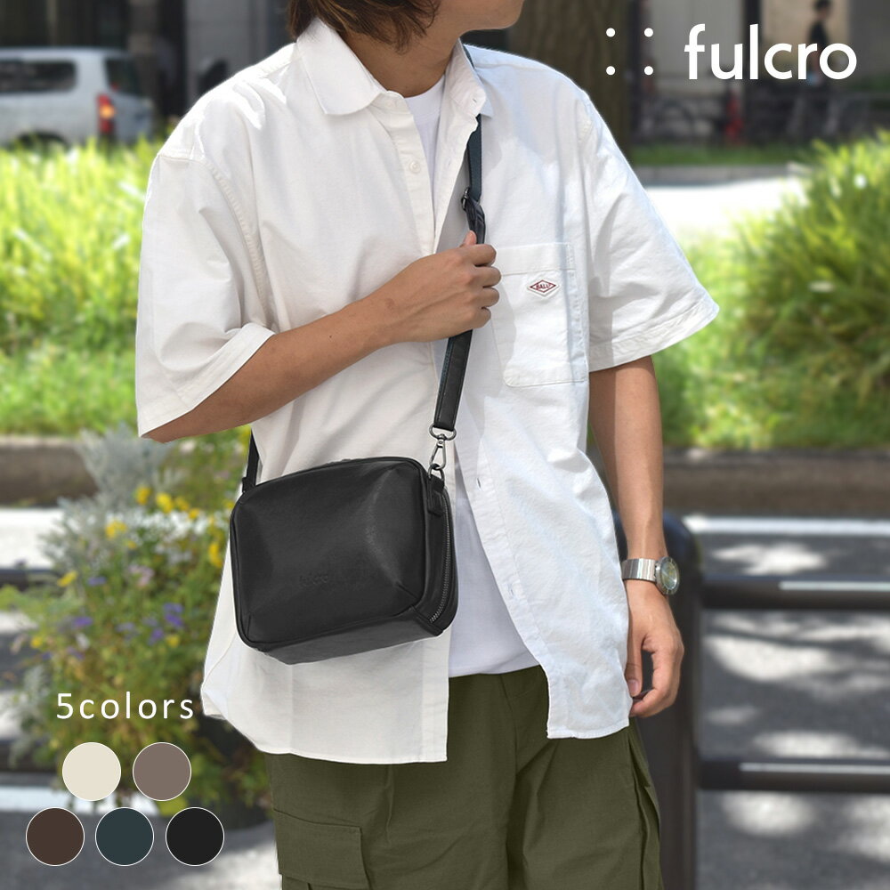 ショルダーバッグ ポーチバッグ 無地 フェイクレザー風 ガジェットポーチ 撥水加工 fulcro フルクロ ポ..