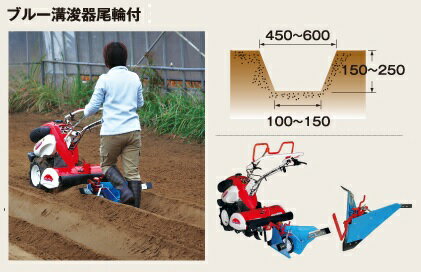 管理機用アタッチメント：三菱農機 ブルー溝浚器(MFR30A MFR30 MFR3 MFR30AH MFR30H MFR3H ELF20 ELF20H用）【三菱管理機（耕運機）（本機は含まれません）