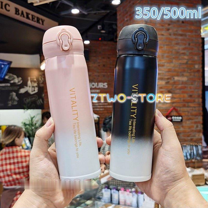 魔法瓶 水筒 グラデーション コップ おしゃれ 保温 保冷 直飲み ステンレス 軽量 通学 通勤 旅行 アウトドア 登山 350ml/500ml ボトル プレゼント