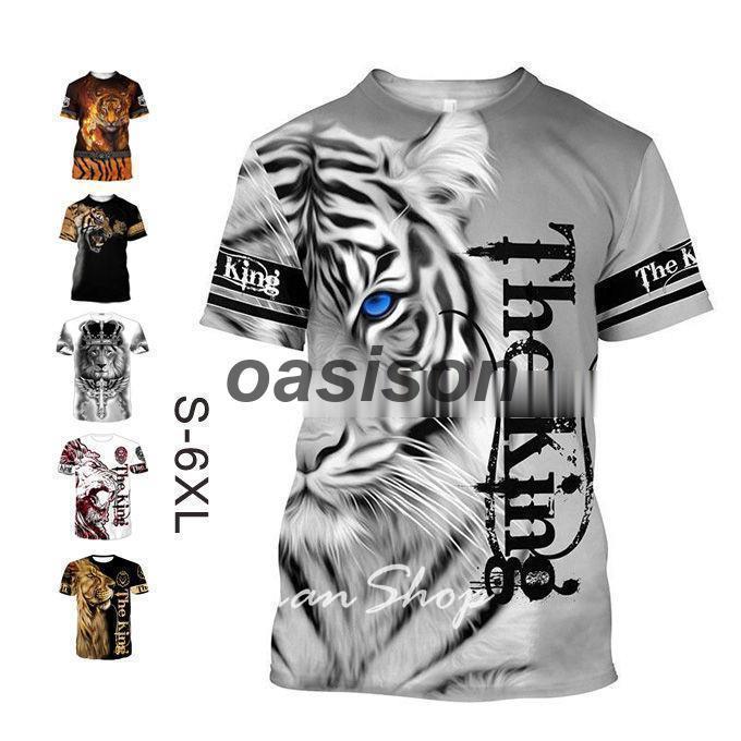 半袖tシャツ メンズ 3D 3d アニマルプリント オリジナルtシャツ 半袖 Tシャツ アニマル 動物 タイガー..