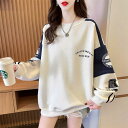 プルオーバー トレーナー レディース 長袖 トップス スウェット ゆったり ファッション tシャツ ロゴ