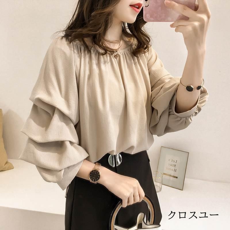 レディースファッション 3色 シャツ ブラウス オフショル ドレープ きれいめ フェミニン くすみカラー 無地 春夏 トップス レディース 通勤 シンプル