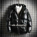 中綿 メンズ フード付き ピカピカ 光沢感 中綿コート 厚手 アウター 軽量 防寒 冬服 冬 ジャンパー 大きいサイズ