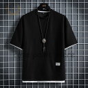 トップス メンズTシャツ 無地 半袖 インナー 大きいサイズTシャツ メンズ 無地 シンプル カジュアルTシャツ 夏春 Tシャツ 6色