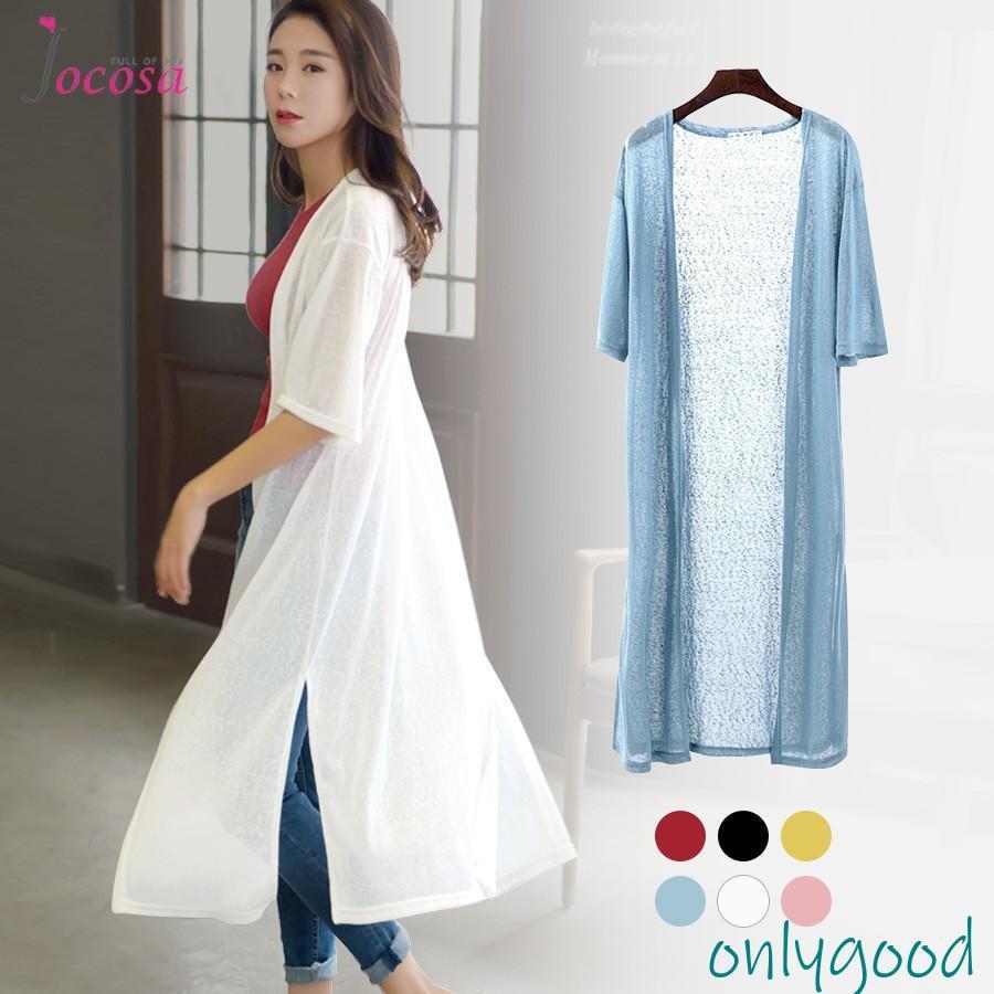 カーディガンレディースロング五分袖...