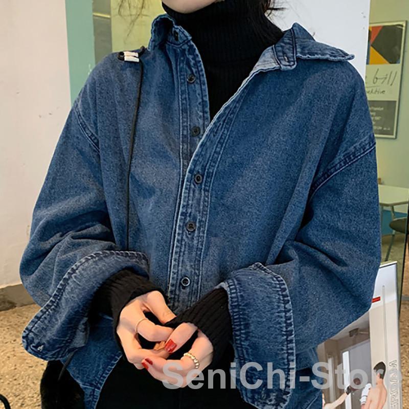 デニムシャツ レディース 長袖 シャツ カジュアルシャツ デニム ゆったり ブラウス 長袖シャツ デニム..