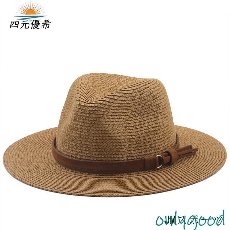 麦わら帽子 ストローハット メンズ つば広 レディース ベルト リボン 日除け 大きいサイズ おしゃれ 紫..
