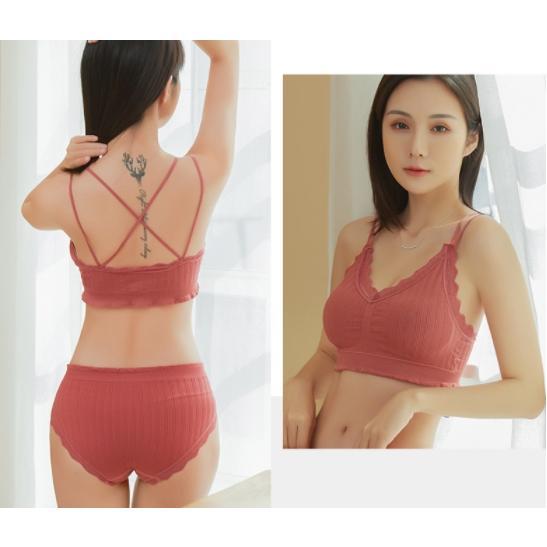 総レースブラショーツセット ブラジャー ショーツ セット ノンパテ 下着パッドポケット付きブラ ランジ..