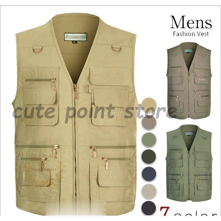 多ポケット ベスト メンズ 多機能ベスト メンズベスト ミリタリー 便利 機能性 釣り アウトドア 作業着..
