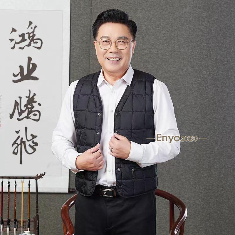 ダウンベスト メンズ ライトダウン Vネック ライナー インナー キルティング 無地 薄手 防寒 軽量 大きいサイズ ゆったり 暖か 着痩 父 ギフト