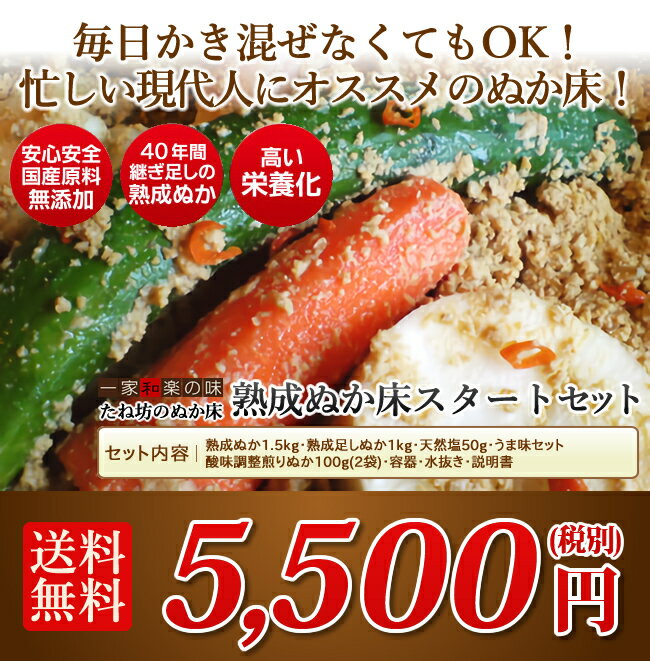 50年物熟成ぬか床スタートセット（熟成補充ぬか・容器・水抜き付） 送料無料 ぬか床 ぬか ぬかどこ ぬか床無添加 ぬか床冷蔵庫 ぬか床容器 ぬか床づくり 漬け床 ぬか床セット ぬか床 ぬか漬け ぬか漬けセット 糠床 無農薬 発酵食品 簡単 容器 おいしい 水抜き 冷蔵庫