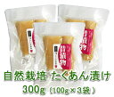 自然栽培 たくあん漬け(100g)X3袋★無肥料・無農薬の大根★無添加・無化学調味料★乳酸発酵のプロが日本の古式製法で漬け込みました♪昔ながらの自然本来の優しく深い味★