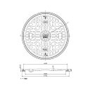JOTO 樹脂マンホール 1t 黒:JM -600 B-1 丸枠付 ロック付∴∴